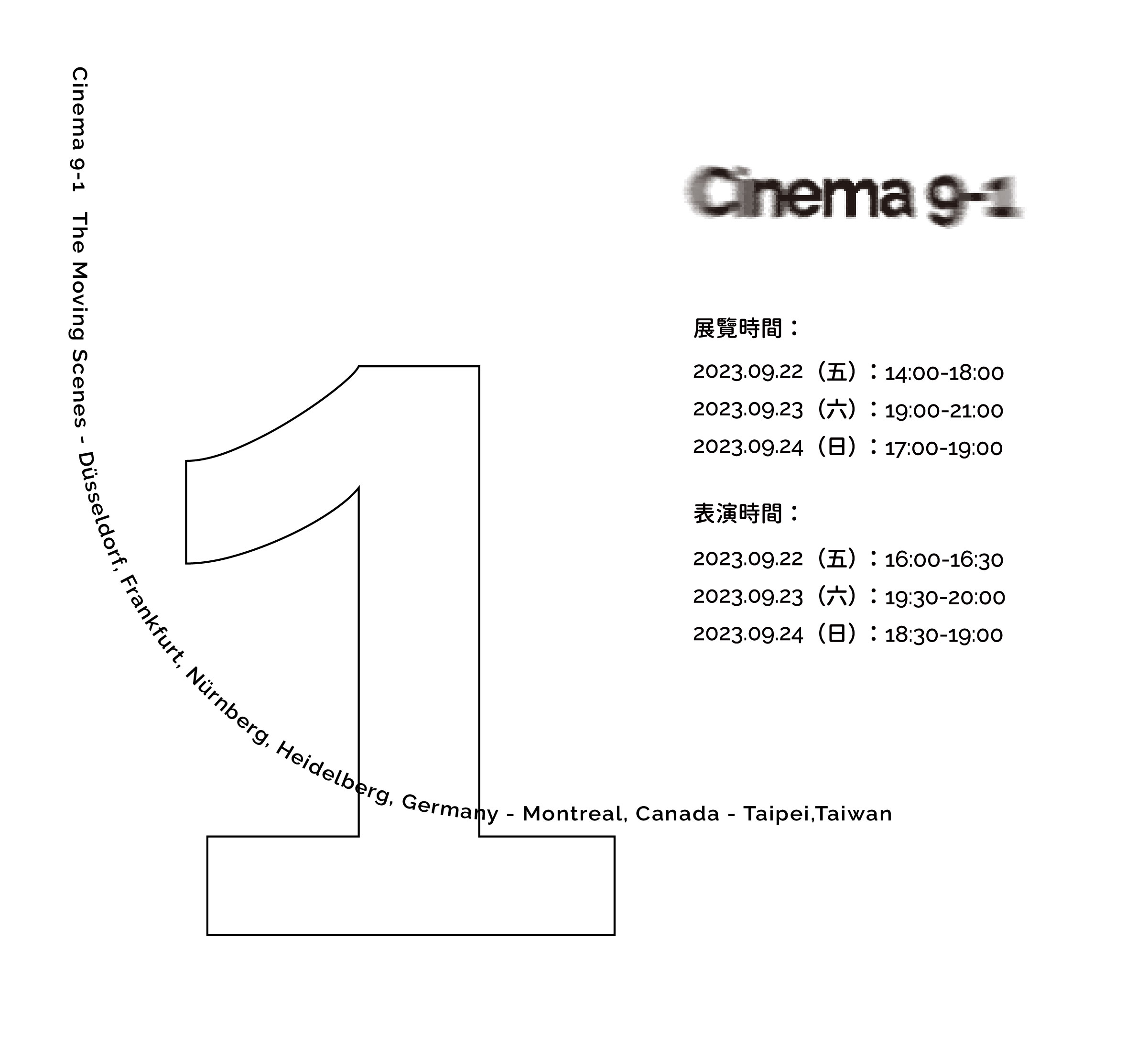 Exhibition 'Cinema 9-1' poster, Countdown day 1.